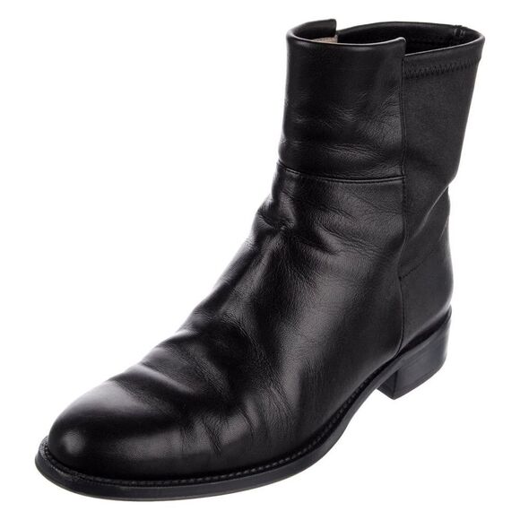 Stuart weitzman sadie Leather Moto booties round toe - Picture 1 of 7